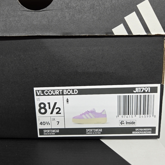adidas VL Court Bold JI1791 Bliss Lilac Ice Lavender Women's Shoes Size 8.5 New - Picture 8 of 8